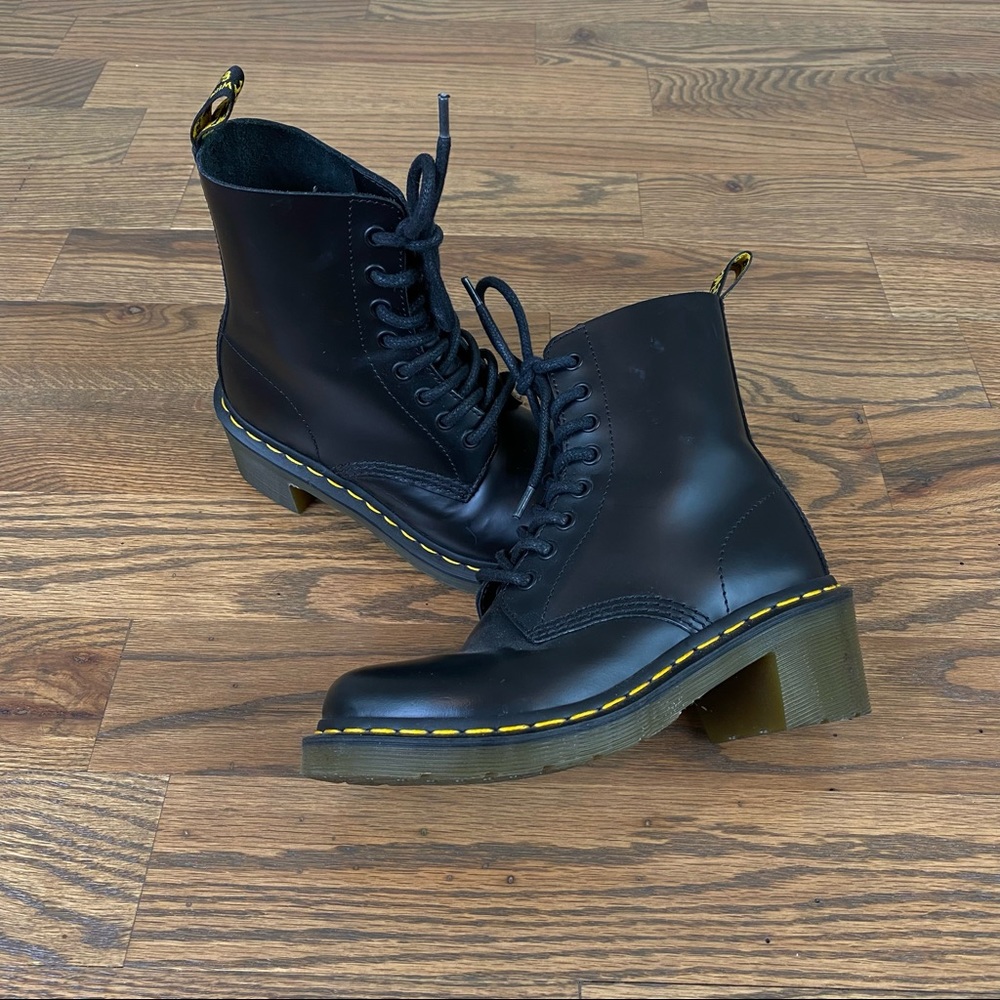 Dr. Martens black leather clemency boots